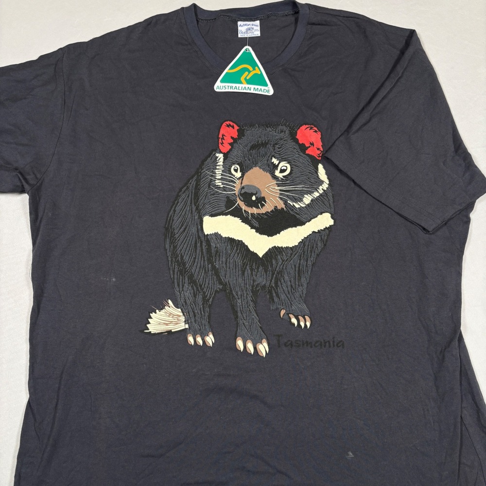 Australian Grown T-Shirt Mens XXL Tasmania Graphic Black Australian Made